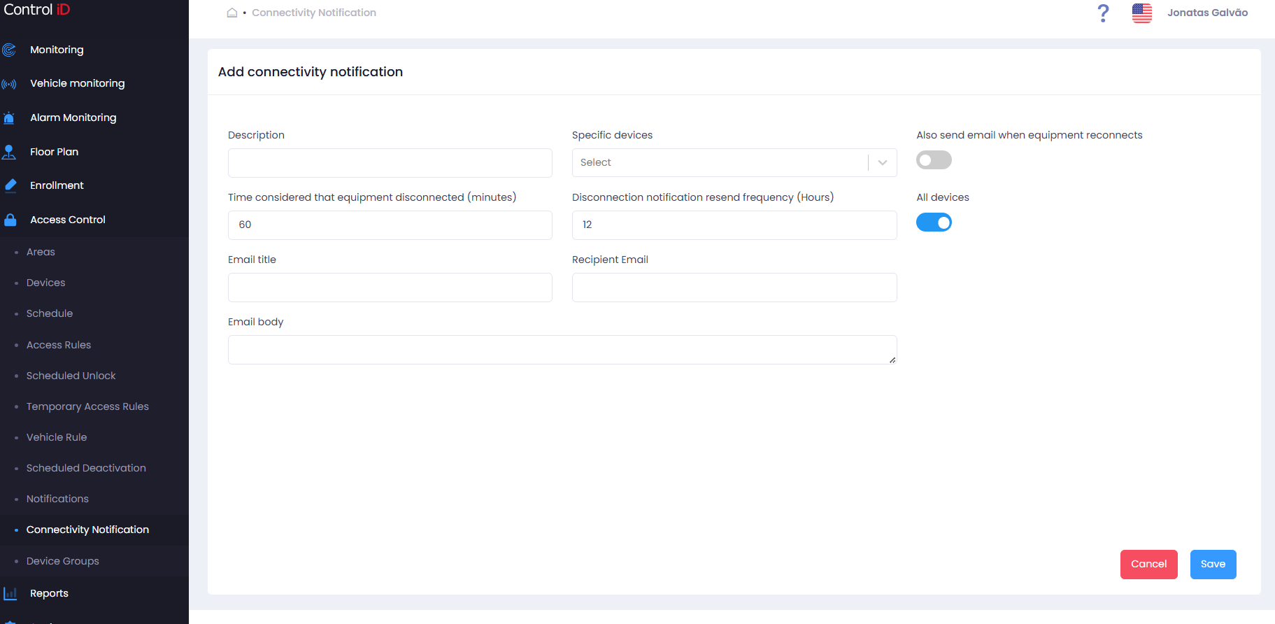 Registration form