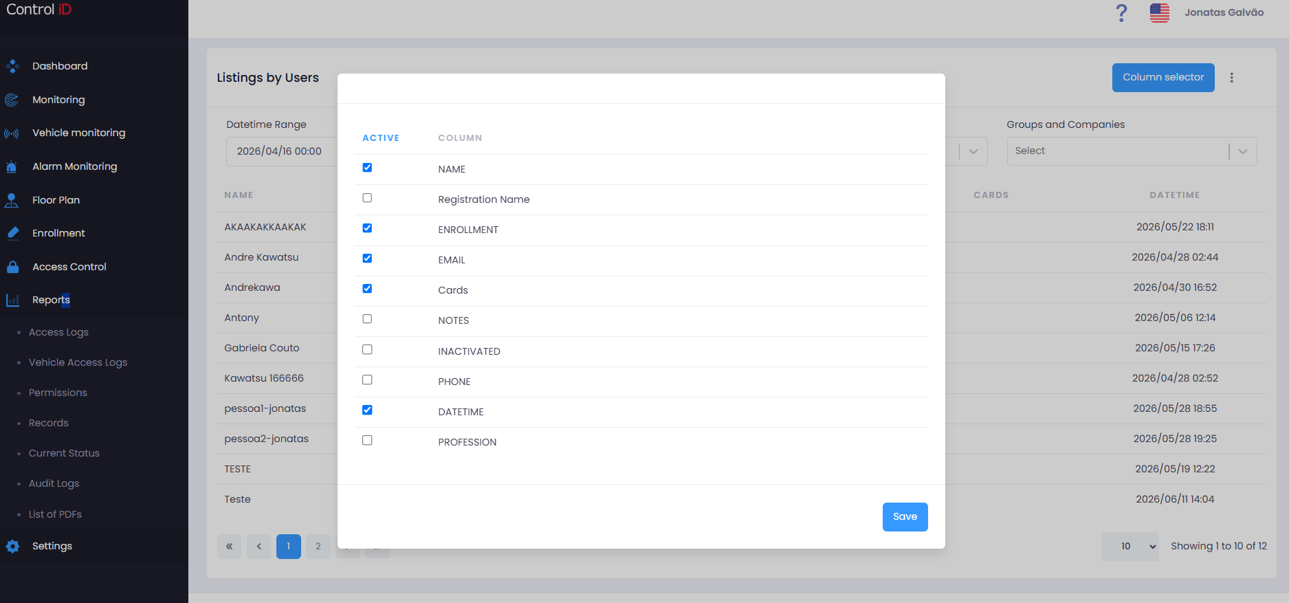Record report filters