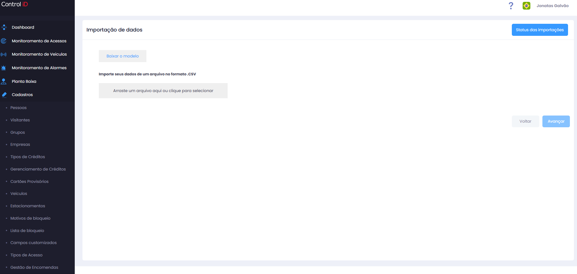 Upload do arquivo